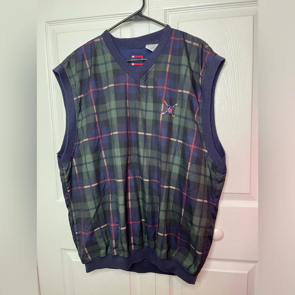 Vintage Bugle Boy Classics Golf Mens XXL Plaid Lightweight Pullover Polyester